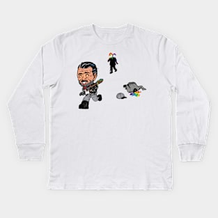 Negan Spreading Rainbow Kids Long Sleeve T-Shirt